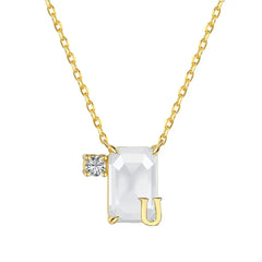 Aetolia Initial Letter A-Z Sparkle Joias Corrente De Prata 925 Sterling Silver Cubic Zirconia Necklace Adjustable Necklaces For Women