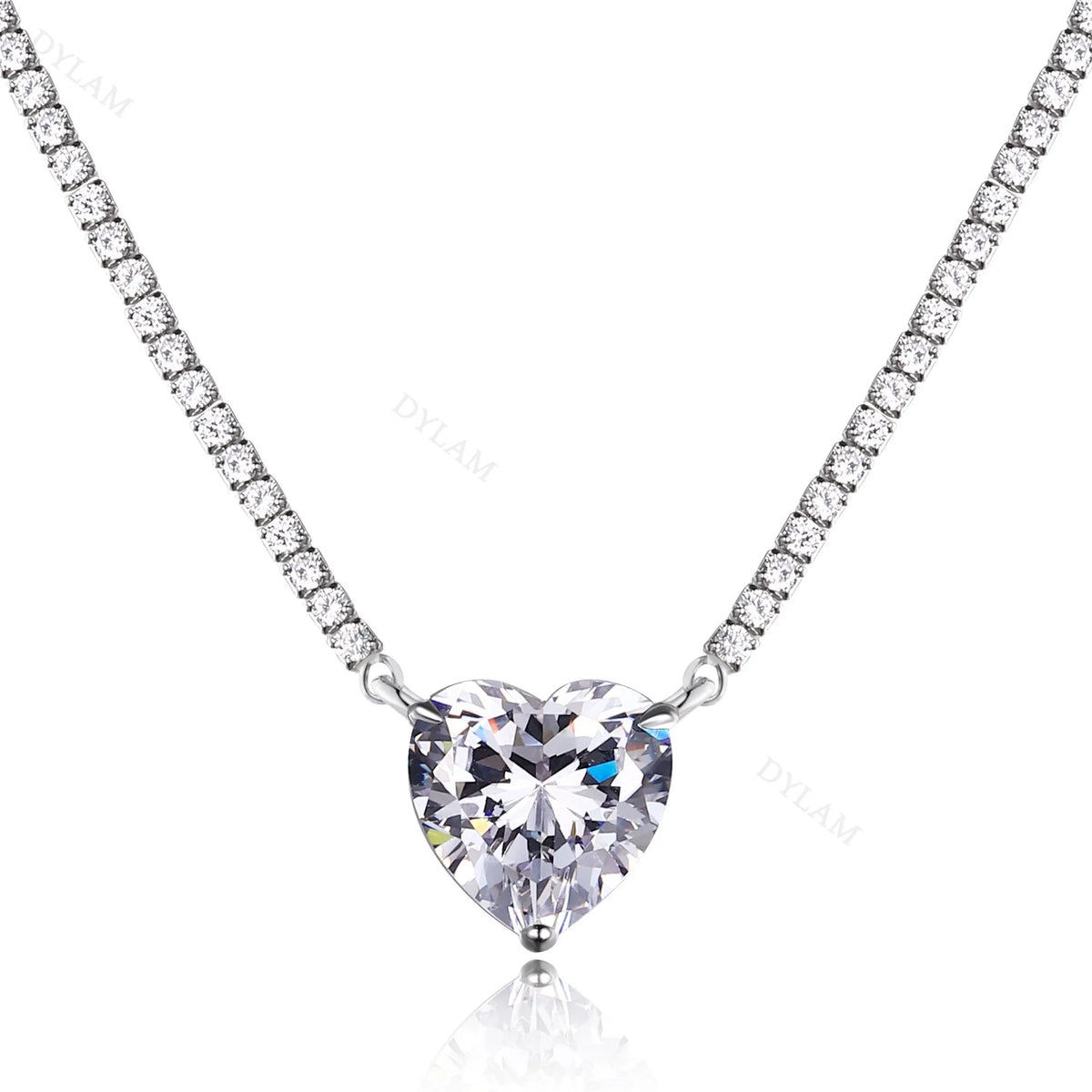 Aetolia Trendy Crystal Queen Wedding Fashion Pendant Necklace Gemstone Zircon Tennis 925 Sterling Silver Jewelry Chain Necklace