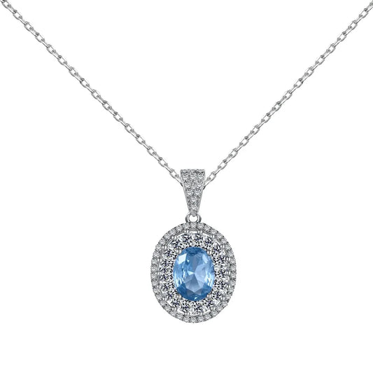 Aetolia New Arrival Multi Colors Oval 925 Sterling Silver Rings Women Diamond Blue Cubic Zircon Pendant Necklace Earring Jewelry Sets