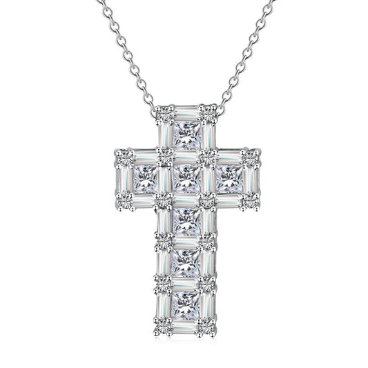 Aetolia Joyas De Plata Jesus Men Chunky Pendant Women Necklace Zirconia Jewelry Couple Dainty 925 Sterling Silver Cross Necklace