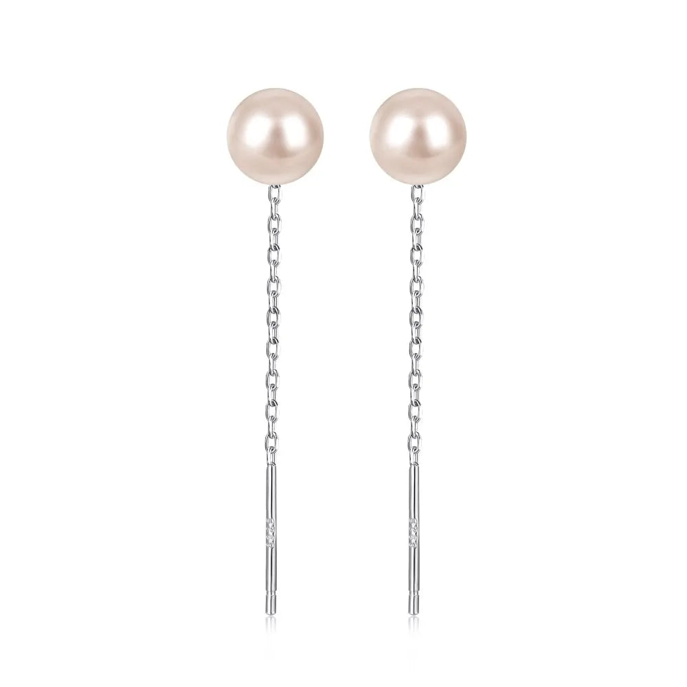 Aetolia Fashion Drop Earrings Vintage Pearls Geometric Statement Women Jewelry 925 Sterling Silver Fresh Water Pearl Hoop Earring Studs