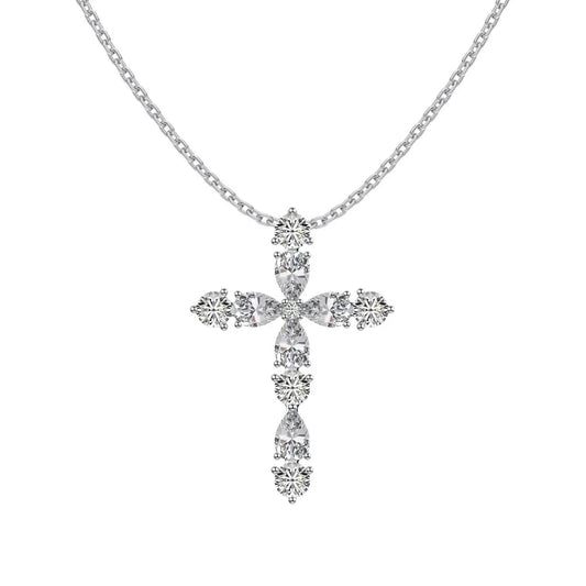 Aetolia Simply Designed 18K Gold Plated Cross Pendant Cz Necklace 925 Sterling Silver Jewelry For Women Men Unisex Cross Necklaces