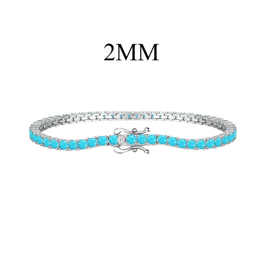 Aetolia Wholesale 2Mm Blue Sapphire Bracelets Bulk Cz Cubic Zirconia Tennis Bracelets Women Chains S925 Silver Bracelet For Sale