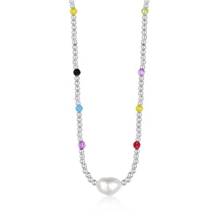 Aetolia Customized 925 Sterling Silver Necklaces Choker Bead Chain Cubic Zirconia Colorful 18K Gold Plated Necklace Jewelry