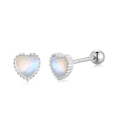 Aetolia Colored Stones Earrings Pearl Kids Jewelry Silver Stud Earrings 925 Sterling Trendy Statement Women Cute Heart Earrings