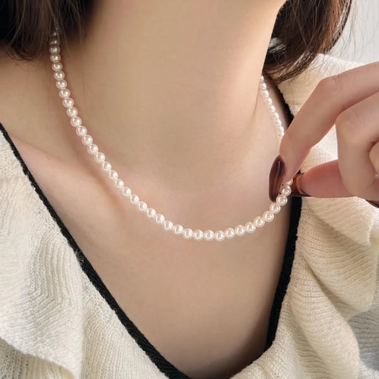 Aetolia Delicate Trendy Women Jewelry Shell Pearl Necklace Summer Beach 925 Silver Pearls Choker Necklaces For Women Wedding Party