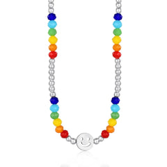 Aetolia Customized 925 Sterling Silver Necklaces Choker Bead Chain Cubic Zirconia Colorful 18K Gold Plated Necklace Jewelry