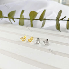 Aetolia Popular Valentines Love Heart 18k Gold S925 Sterling Silver Earrings Cute Small Heart CZ Stud Earrings For Girlfriend