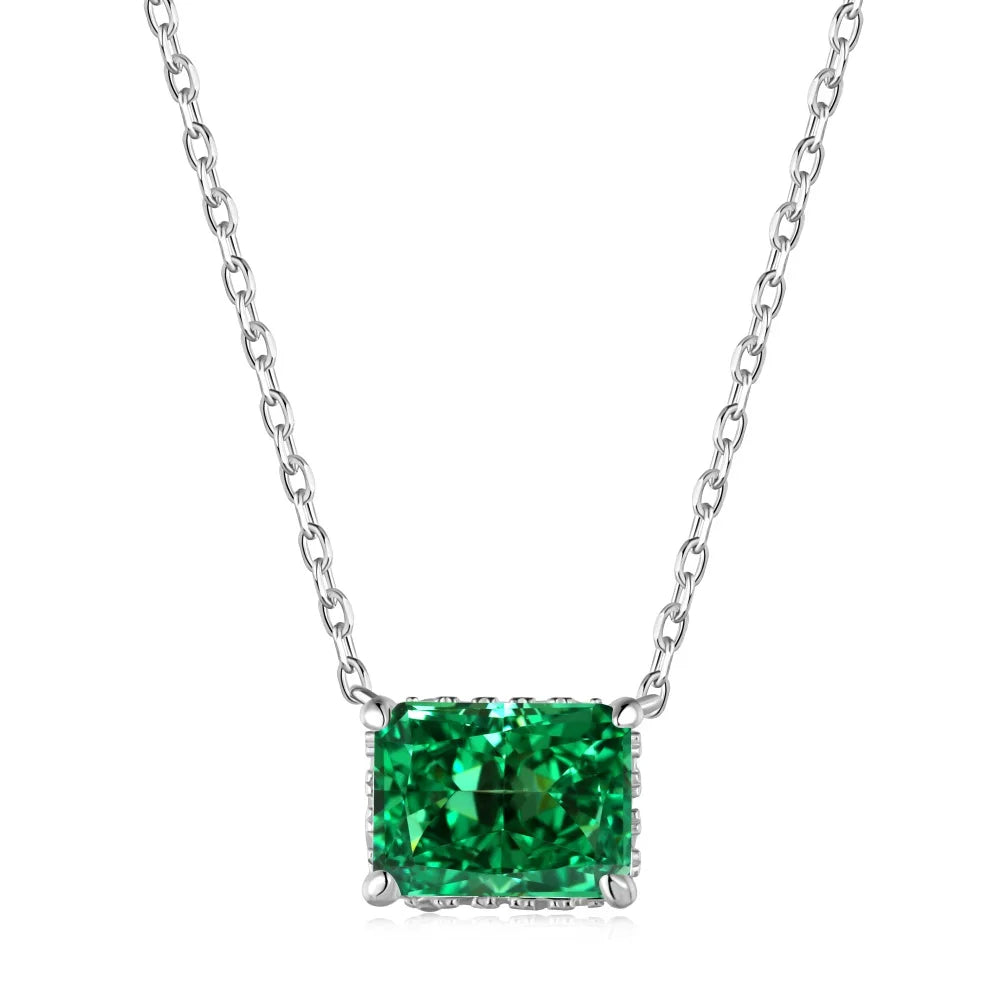 Aetolia Wholesale Cadenas De Plata 925 Silver Square Pendant Jewelry Emerald Necklace Tennis Cuban Chain Cross Necklaces For Women