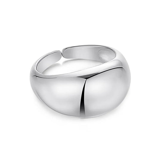 Aetolia luxury real 925 silver adjustable punk ring baguette sterling silver rings hollow base open size chunky ring silver