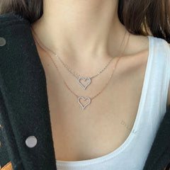 Aetolia New Fashion Sterling 925 Silver necklace jewelry S925 18k gold plated Heart Love Chain necklace