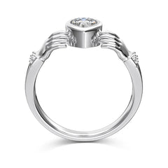 Aetolia High Quality 5A Cz Zirconia Sterling Silver 925 Ring Hand Hold Crown And Heart Shape 18K Gold Plated Rings For Women