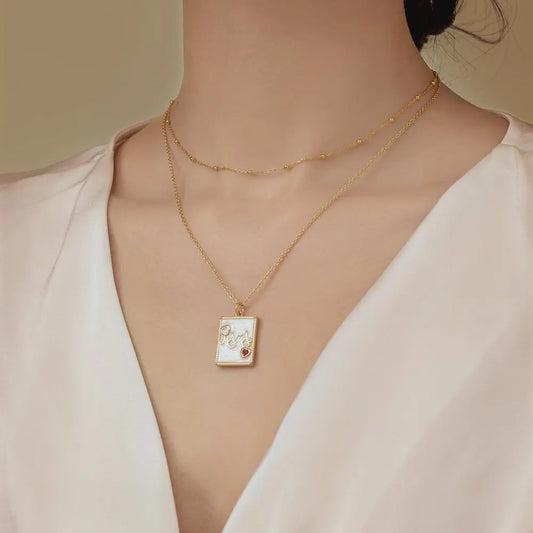 Aetolia New Arrivals Mother's Day Gift MAMA Necklace 925 sterling Silver 18k Gold Rhodium Plated Square Pendant Necklace