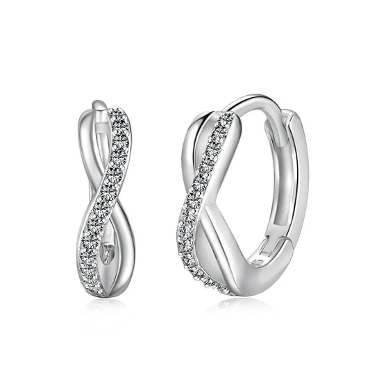 Aetolia Real 925 Sterling Silver Black Cz Cubic Zirconia Infinity Hoop Earrings For Women Statement Jewelry Ear Hoops Aetolia Jewelry