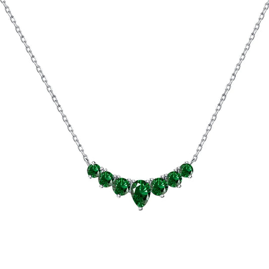 Aetolia High Quality Smile Emerald Pink Colorful Necklace Chain 925 Sterling Silver Cz Cubic Zirconia Necklaces Pendant For Women