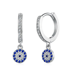 Aetolia High Quality Eyelash 925 Sterling Silver Blue Devil Eye Earring 18K Gold Plated Dangle Chain Hoop Earrings Charm Jewelry Women