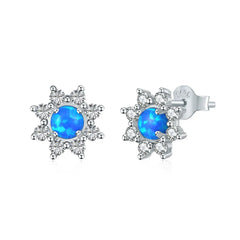 Aetolia Bohemia Jewelry Opal Handmade 18K Solid Blue Gold Women Gift Stud Earrings Jewelry For Women Wholesaler Supplier