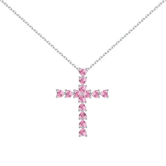 Aetolia Custom 925 Sterling Silver Jewelry Bling Cubic Zirconia Necklace 18K Gold Plated Diamond Chain Cross Pendant Necklaces For Women