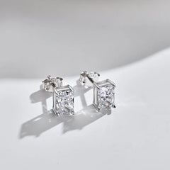 Aetolia Custom Non Tarnish Free Waterproof S925 Sterling Silver Jewelry High Quality Cz Cubic Zirconia Square Shape Stud Earrings Women