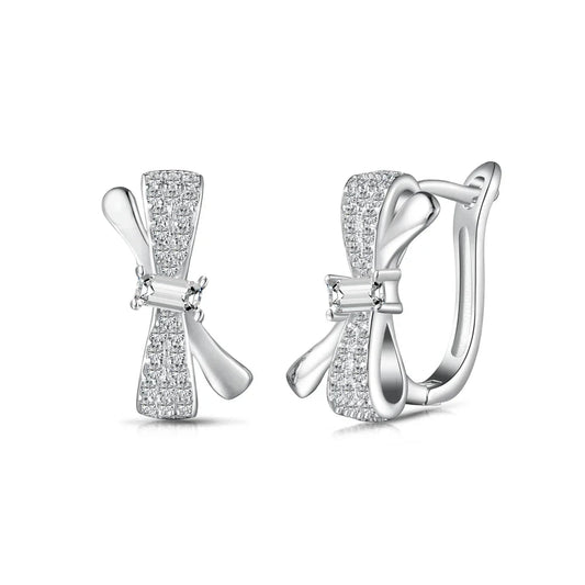 Aetolia Jewelry Bow-Knot Hot Sale Lovely Style S925 Sterling Silver Earring Cz Cubic Zirconia Diamond Stud Earrings For Women