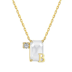 Aetolia Initial Letter A-Z Sparkle Joias Corrente De Prata 925 Sterling Silver Cubic Zirconia Necklace Adjustable Necklaces For Women