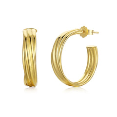 Aetolia High Quality Factory Price Hoop Earrings 18K Custom Gold Plated Fashion Jewelry S925 Sterling Silver C Shape Earrings Women