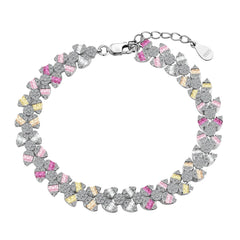 Aetolia Iced Out s925 Sterling Silver Bracelet Jewelry Set Cz Cubic Zirconia Colorful Pink Stone Diamond Tennis Bracelets Women