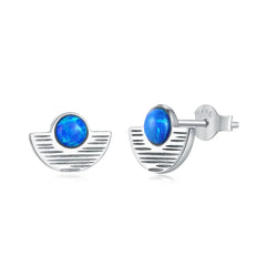 Aetolia Bohemia Jewelry Opal Handmade 18K Solid Blue Gold Women Gift Stud Earrings Jewelry For Women Wholesaler Supplier