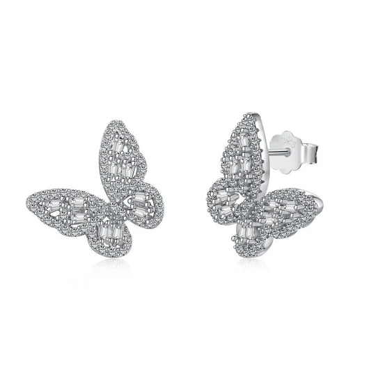 Aetolia Aetolia Fine Jewelry S925 Silver Diamond Earring 18K Gold Plated Simple Cz Cubic Zirconia Butterfly Wing Earrings Women