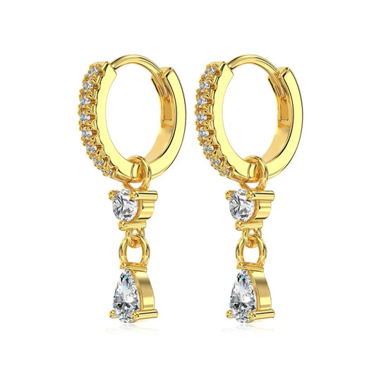 Aetolia Boho Style Hot Sale 18K Gold Plated Earring Luxury Cubic Zircon 925 Silver Simple Vintage Waterdrop Pendant Earrings Women