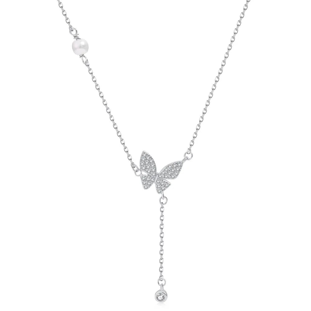 Aetolia Wholesale Custom Geometric Cross Butterfly 925 Sterling Silver Choker Necklace Mountain Popular Wedding Necklaces for women