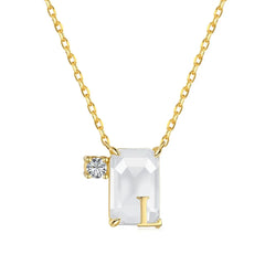 Aetolia Initial Letter A-Z Sparkle Joias Corrente De Prata 925 Sterling Silver Cubic Zirconia Necklace Adjustable Necklaces For Women