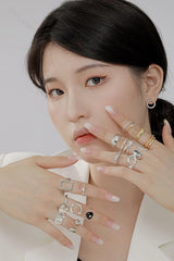 Aetolia bloggers wear essentials Metallic style top trending one of a kind artful piece s925 silver open ring for women