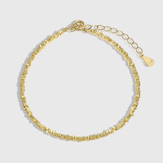 Aetolia New arrival Trendy Minimalist Design 925 Sterling Silver bracelet chain link 18K Gold Plated Beaded Bracelets Women