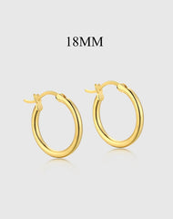 Aetolia Dropshipping Factory Price Best Selling Round Hoop Earring 925 Sterling Silver 18K Gold Plated Earrings Jewelry Women