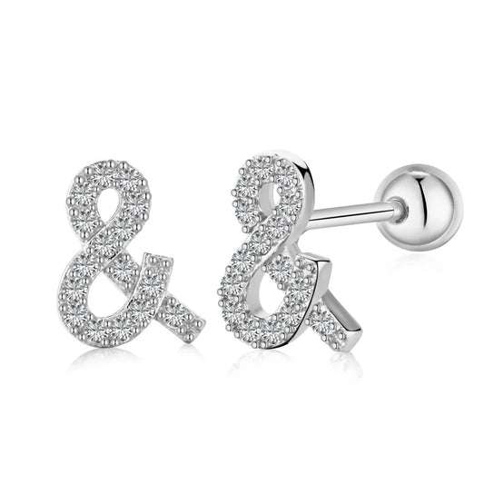 Aetolia New Fashion Sterling Silver 925 Screw Back Earring Symbol Meaningful Stud Earrings