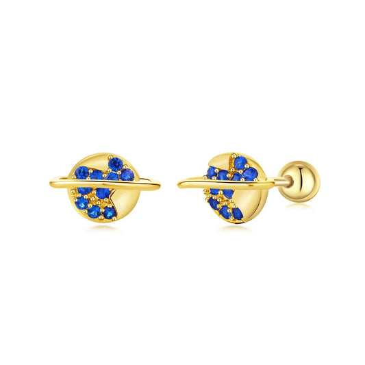 Aetolia New Launched Women Jewelry Enamel S925 Silver Little Cute Moon Star Planet Universe Stud Earrings