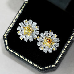 Aetolia Fancy Bridal Gemstone Zircon Flower Sterling Silver Women's Stud Earrings Wholesale Bulk Gold Statement Earrings Women Luxury