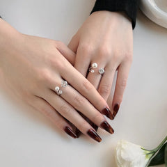 Aetolia Oem Odm No Moq Best Selling Shell Pearl Cz Cubic Zircon Ring Diamond Ring S925 Sterling Silver Pearls Rings For Women
