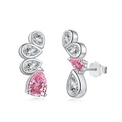 Aetolia Nickel Free New Arrival Sterling Silver S925 Pink Sapphire Earring Beautiful Diamond Cz Zirconia Stud Earrings For Women