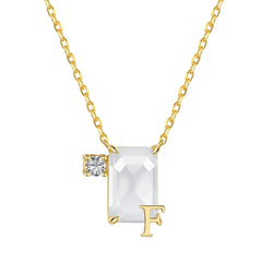 Aetolia Initial Letter A-Z Sparkle Joias Corrente De Prata 925 Sterling Silver Cubic Zirconia Necklace Adjustable Necklaces For Women
