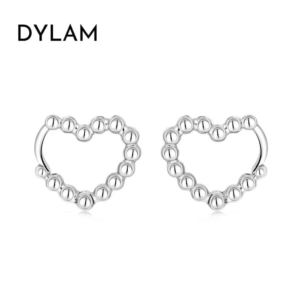 Aetolia Bubble Hoop Heart Shape Earrings Bulk Order Piercings Clip On Buckle Beaded Designed Wholesale no Minimum Silver Earrings