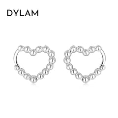 Aetolia Bubble Hoop Heart Shape Earrings Bulk Order Piercings Clip On Buckle Beaded Designed Wholesale no Minimum Silver Earrings