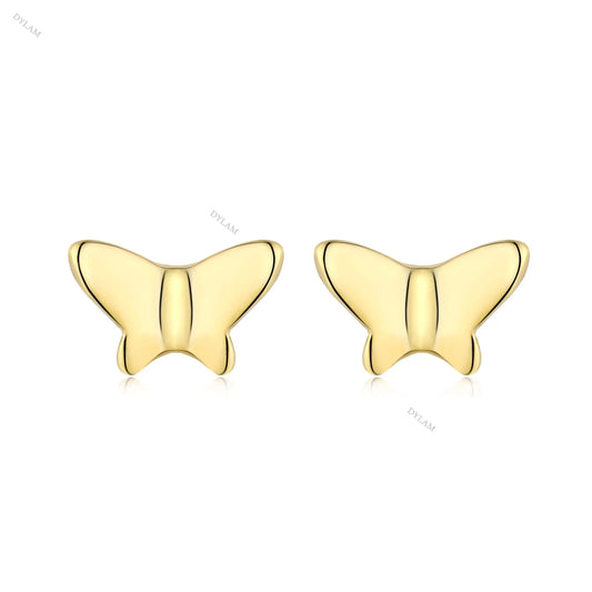 Aetolia Wholesale Minimalist Hypoallergenic Ohrringe 18K Gold Plated Earrings Zirconia Jewelry Butterfly Studs Earring for Women