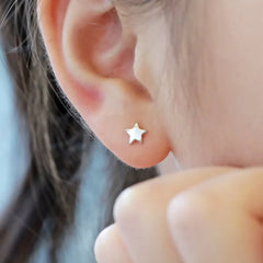 Aetolia Custom Hypoallergenic Nickel Free 925 Sterling Silver Kid Children 5A CZ Cubic Zirconia Tiny Star Shape Stud Earrings jewelry