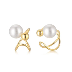 Aetolia Fashion Drop Earrings Vintage Pearls Geometric Statement Women Jewelry 925 Sterling Silver Fresh Water Pearl Hoop Earring Studs