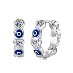 Aetolia Heart Earrings Devil Eye Earrings 925 Sterling Silver Korean Cz Cubic Zircon Enamel Hoop Evil Eye Earrings Jewelry Women