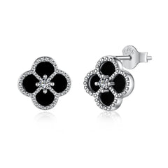 Aetolia High Quality Trending Design 925 Sterling Silver Black Clover Earrings Jewelry Women Diamond Cubic Zirconia Earring Manufacturer