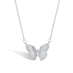 Aetolia High Quality Colorful Butterfly Bow Necklace Set S925 Sterling Silver Simple Clavicle Chain Necklaces Pendants For Women