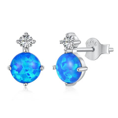 Aetolia Bohemia Jewelry Opal Handmade 18K Solid Blue Gold Women Gift Stud Earrings Jewelry For Women Wholesaler Supplier